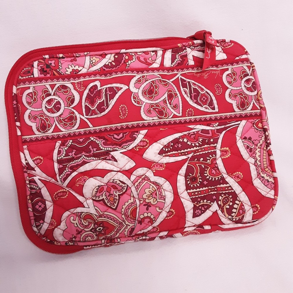 💎Vera Bradley Rosy Posies Large Cosmetics Bag Pink Paisley Quilt